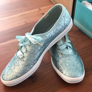 NWT Kate Spade Air Blue Glitter Keds